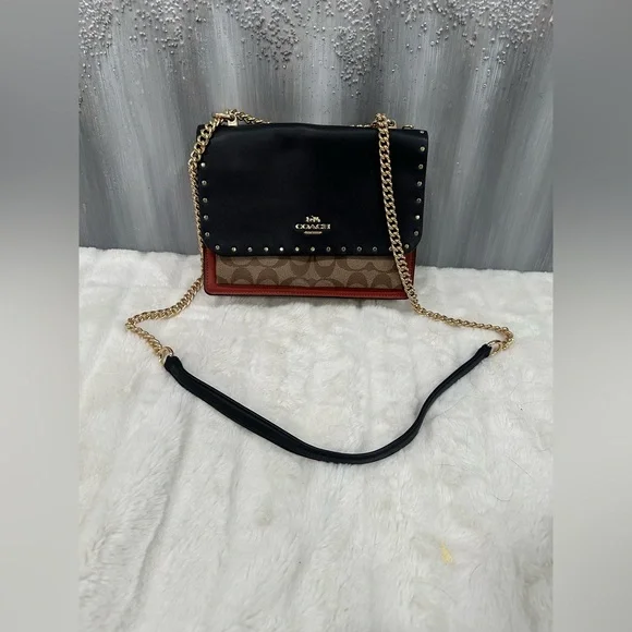 Coach Klare Crossbody Bag In Signature With Rivets - Picture 11 of 16